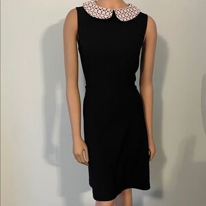 Modcloth Black Dress with White Lace Collar
